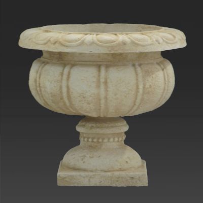 Image of 21" Flower Urn White Marble